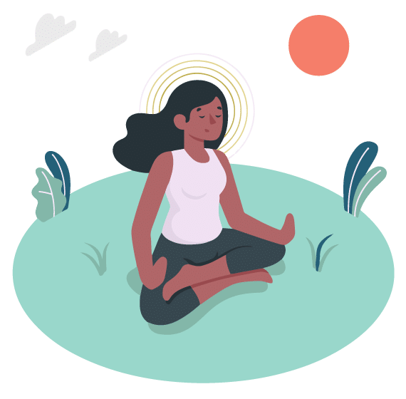 a women focuses on meditation