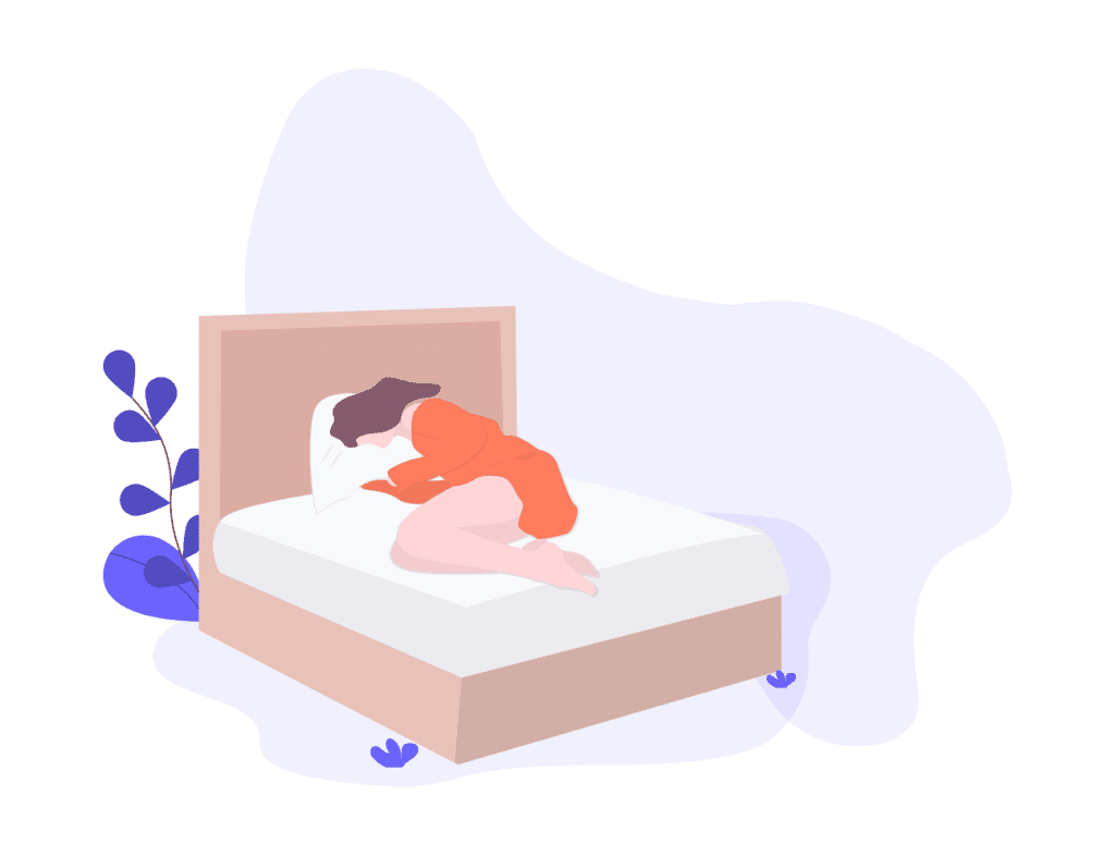 A women sleeps after a deep sleep guided meditation