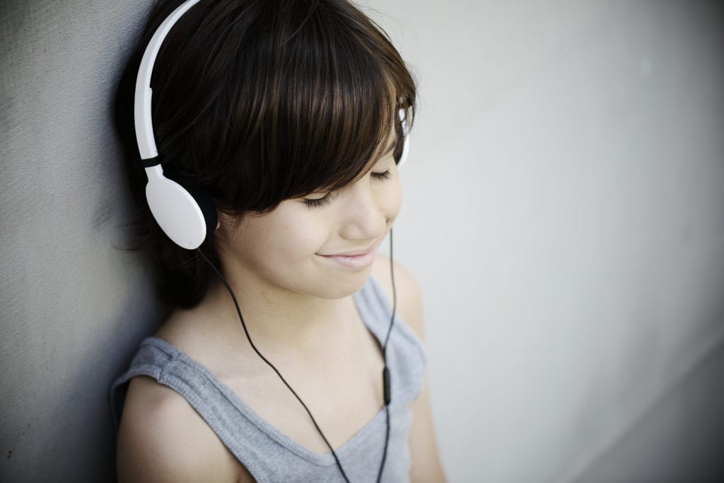 Child practising mindfulness