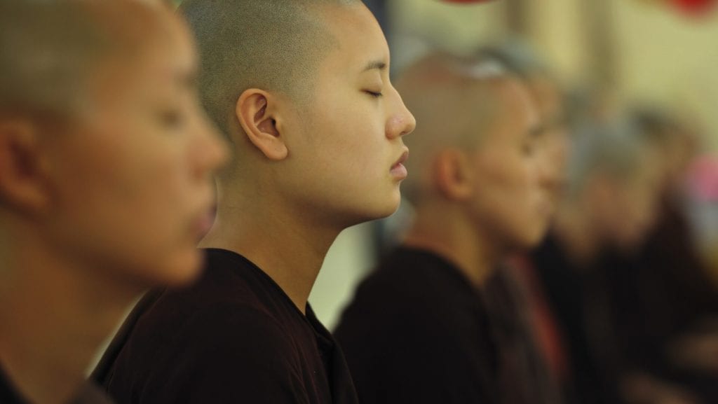 Buddhist meditation group called a Sangha.