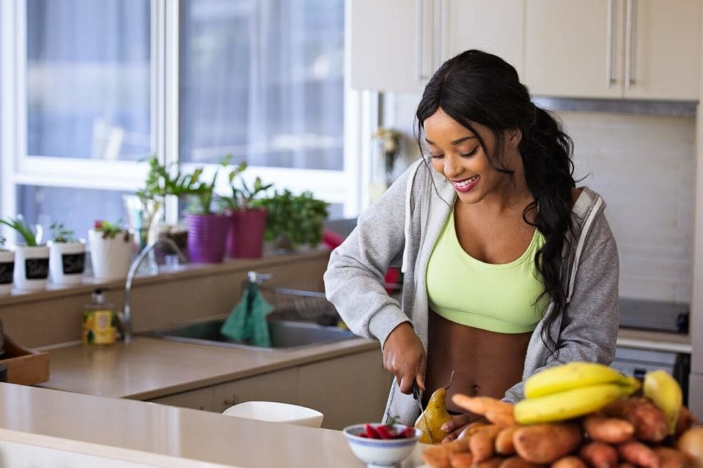 Mindful Eating - Woman preparing food
