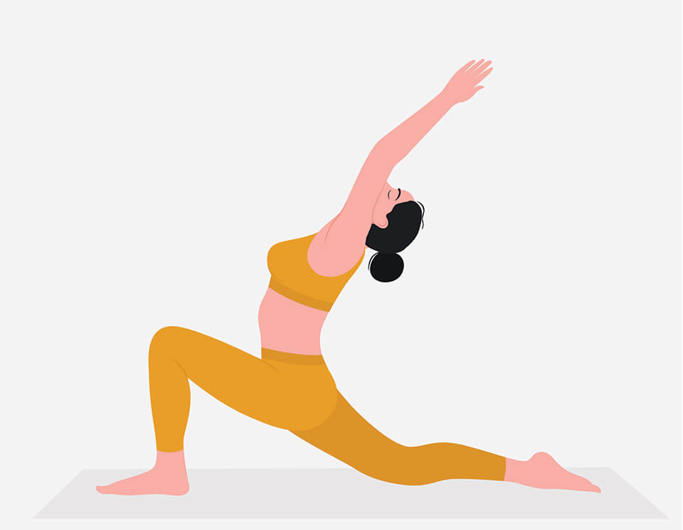 Crescent lunge chakra yoga