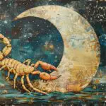 Mystical scenery embodying the essence of the Scorpio Moon in the night sky.